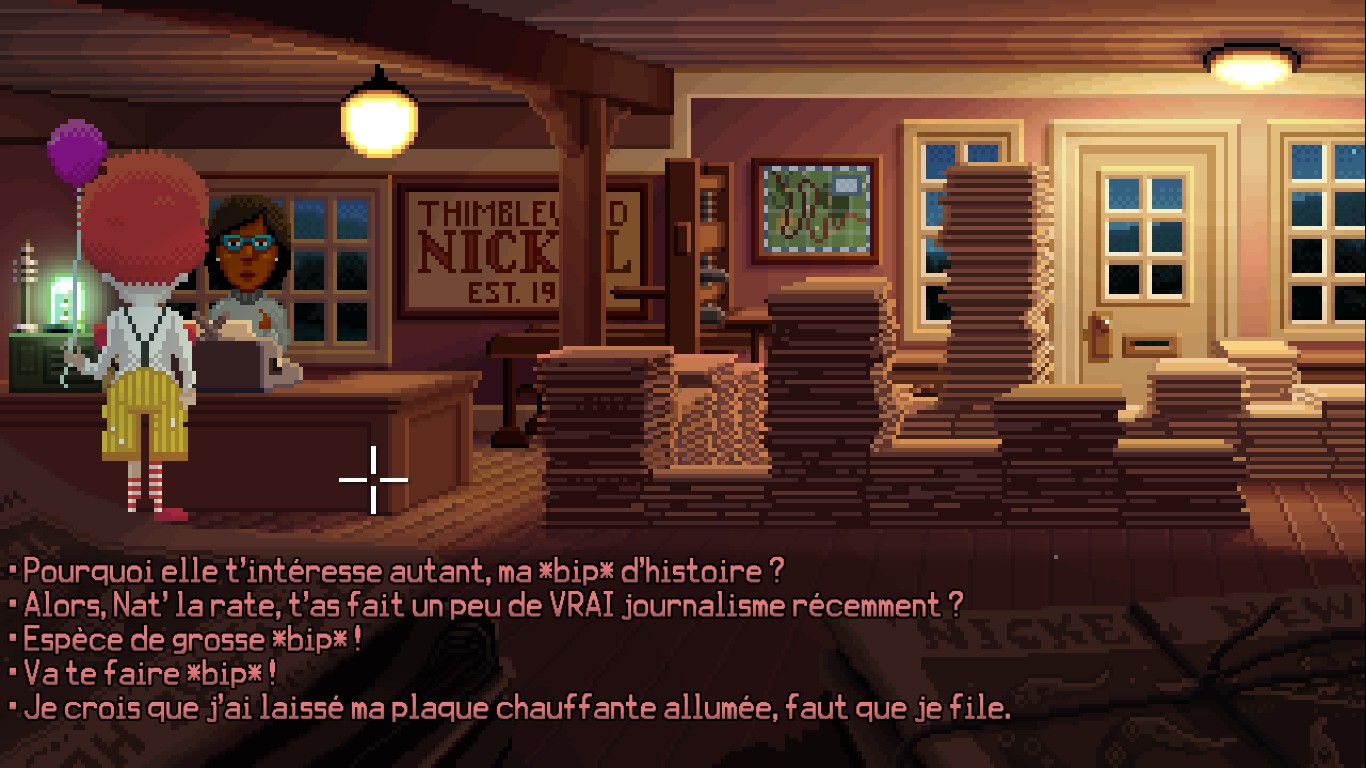 Insultes gratuites avec Ransome dans Thimbleweed Park